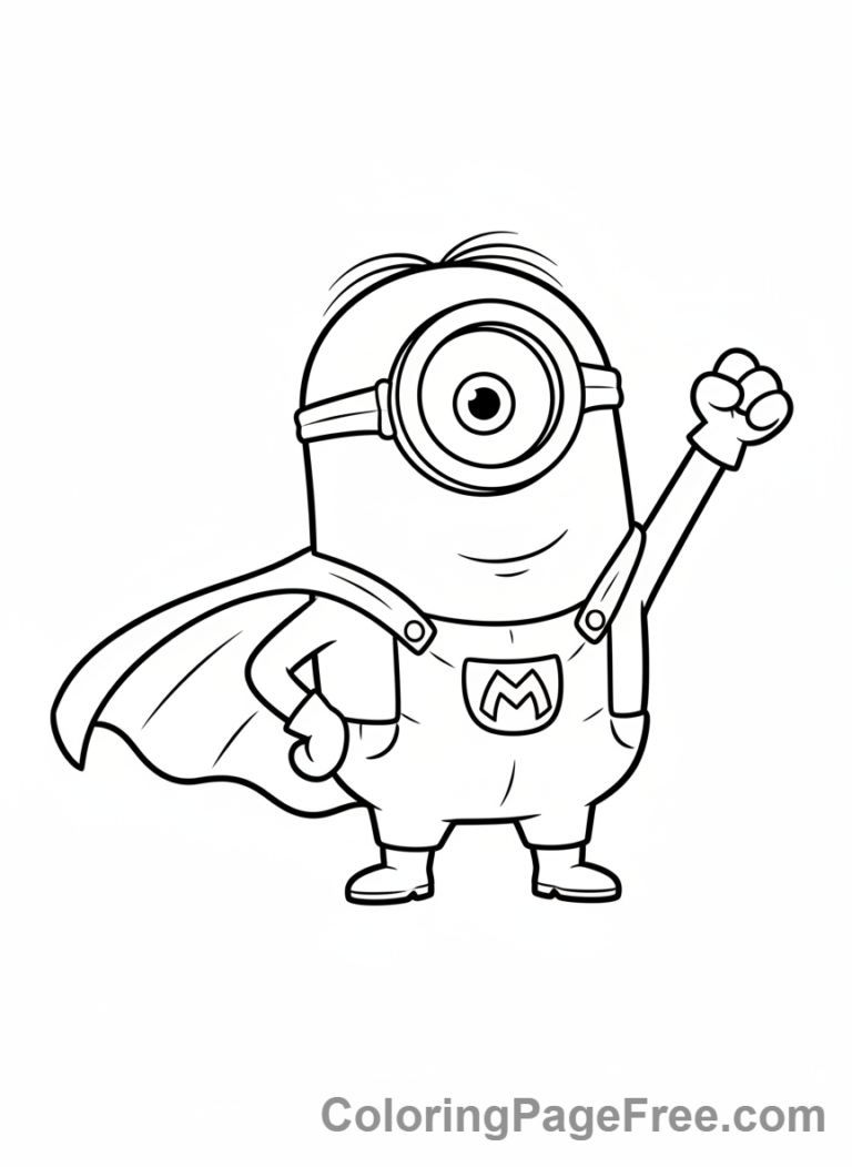 Minions coloring page - Minion Superhero Pose
