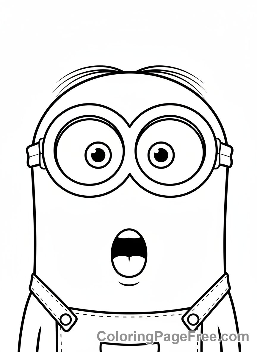 Minions coloring page - Minion Surprised Face