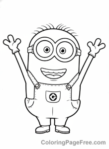 Minions coloring page - Minion Waving Full
