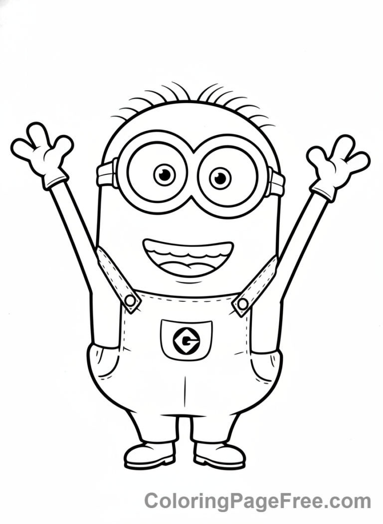 Minions coloring page - Minion Waving Full