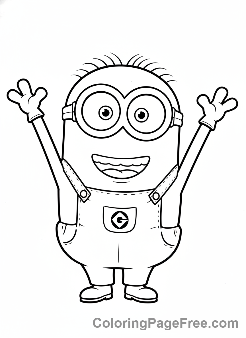Minions coloring page - Minion Waving Full