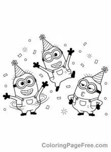 Minions coloring page - Minions Dancing Party