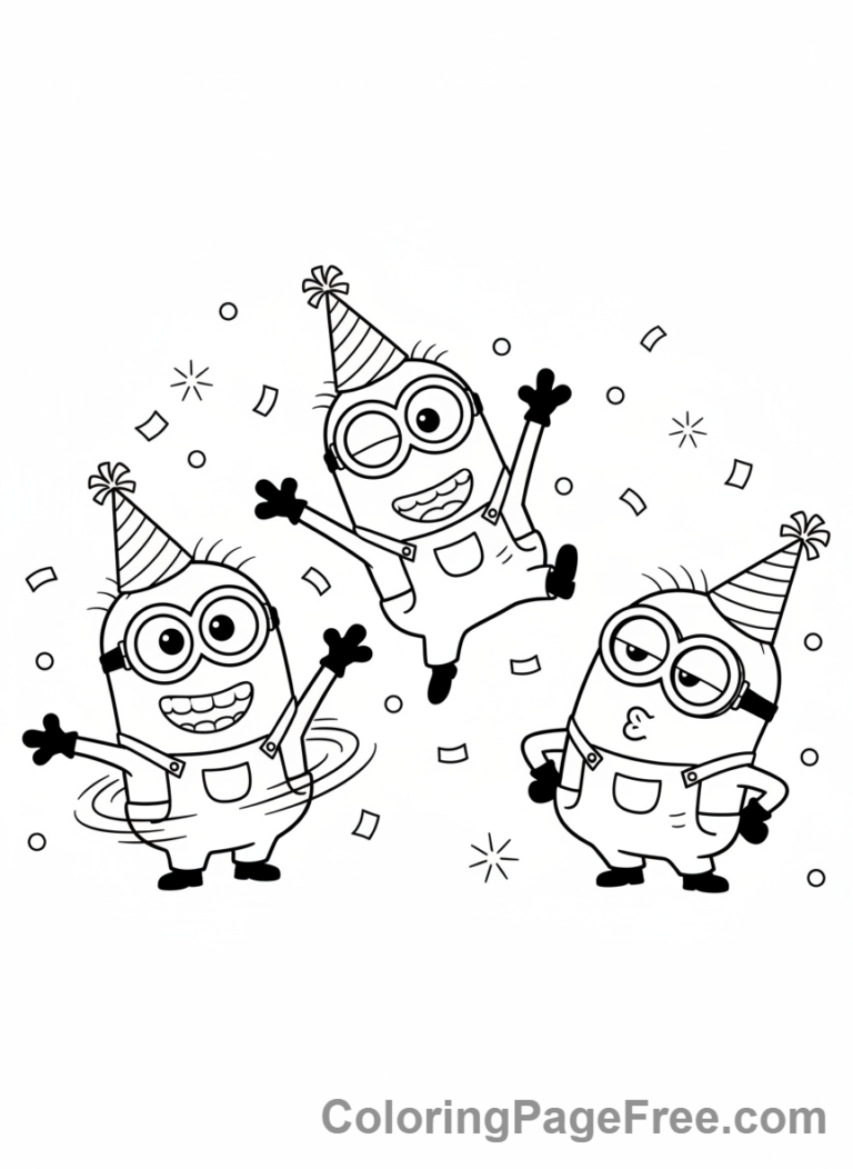 Minions coloring page - Minions Dancing Party