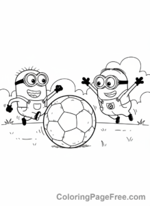 Minions coloring page - Minions Playing Ball
