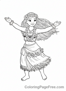 Moana coloring page - Moana Hula dancing