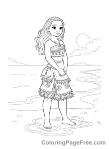 Moana coloring page - Moana ocean waves