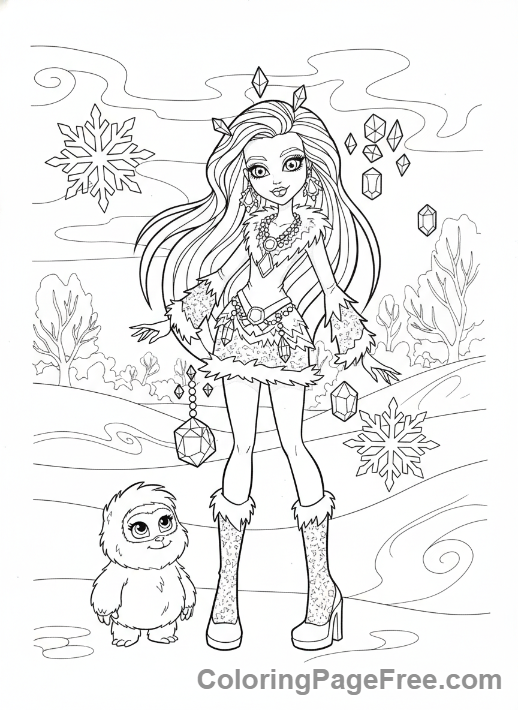 Monster High coloring page - Abbey in snow