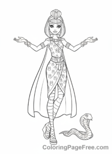 Monster High coloring page - Cleo posing regal