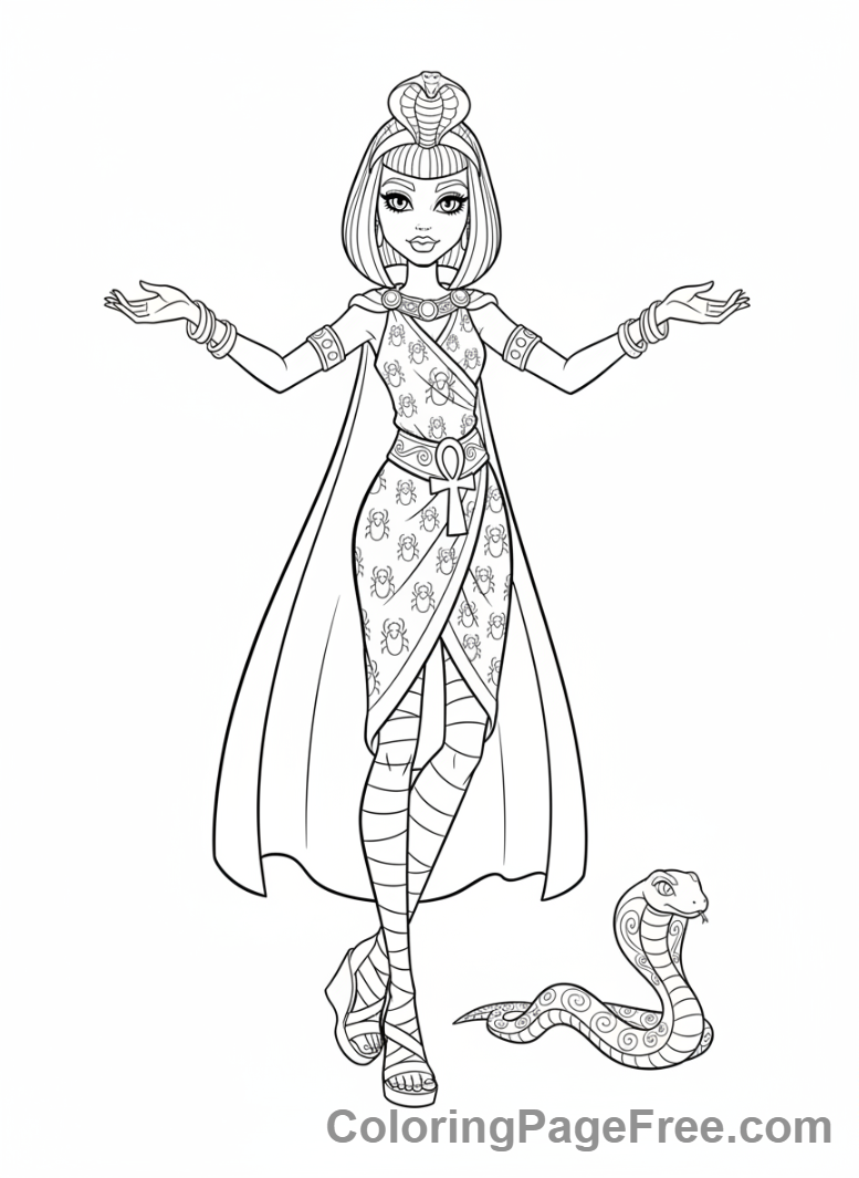 Monster High coloring page - Cleo posing regal