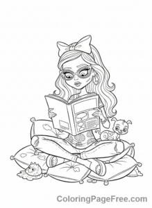 Monster High coloring page - Ghoulia reading comic