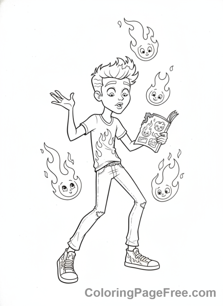 Monster High coloring page - Heath causing mischief