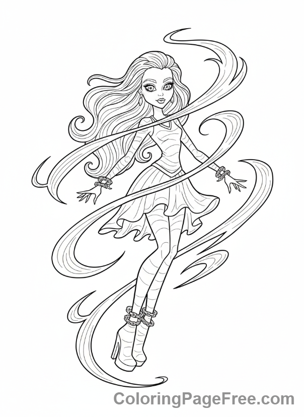 Monster High coloring page - Spectra floating spooky