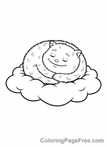 Monster coloring page - Sleeping monster cloud
