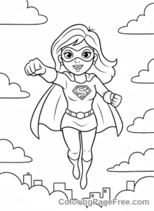 Mothers Day coloring page - Super Mom hero