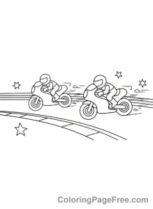 Motorcycle coloring page - Motorcycle racing track