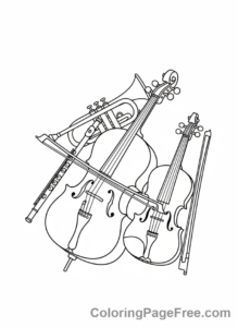 Music coloring page - Orchestra instruments