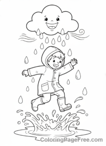 Nature coloring page - Rainy Day Puddles