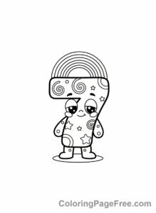 Numbers coloring page - Number Seven rainbows