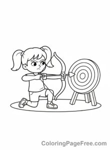 Olympics coloring page - Archer aiming target