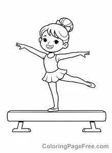 Olympics coloring page - Child gymnast balance