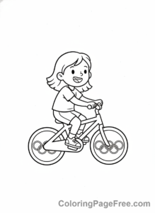 Olympics coloring page - Cyclist speedy ride