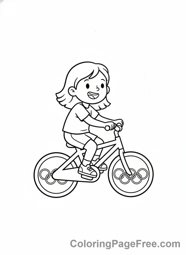 Olympics coloring page - Cyclist speedy ride