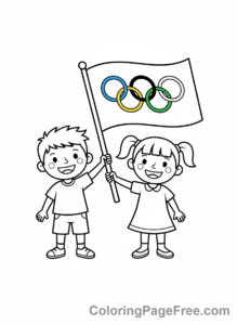 Olympics coloring page - Kids Olympic flag