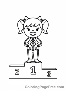 Olympics coloring page - Medal podium winner
