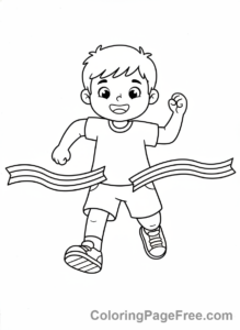 Olympics coloring page - Runner finishing line