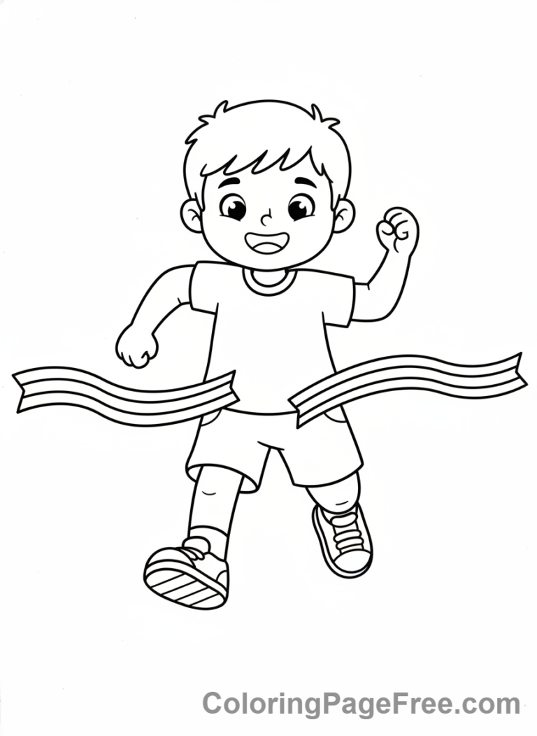 Olympics coloring page - Runner finishing line