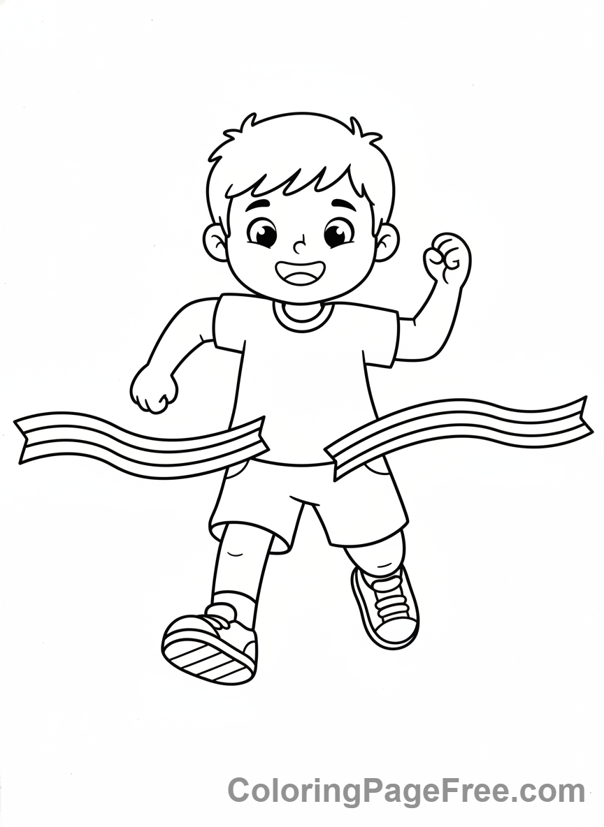 Olympics coloring page - Runner finishing line
