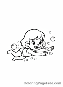 Olympics coloring page - Swimmer underwater view