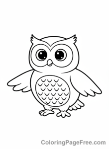 Owl coloring page - Cartoon owl cute