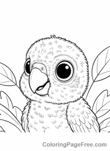 Parrot coloring page - Baby parrot cute