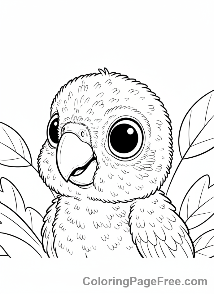 Parrot coloring page - Baby parrot cute