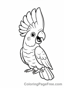 Parrot coloring page - Cockatoo speaking