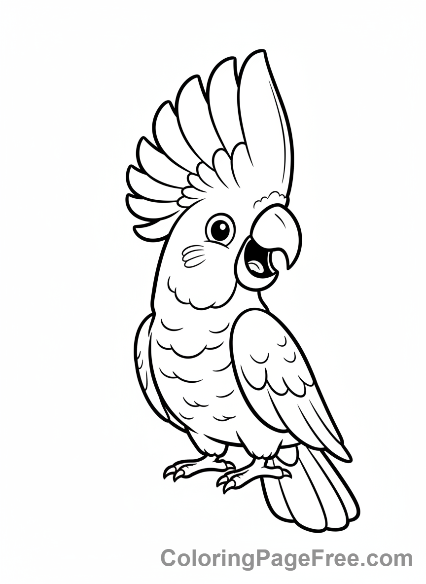 Parrot coloring page - Cockatoo speaking