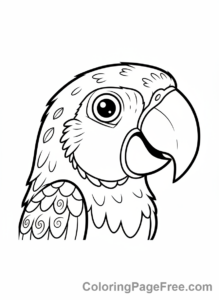 Parrot coloring page - Parrot head close-up