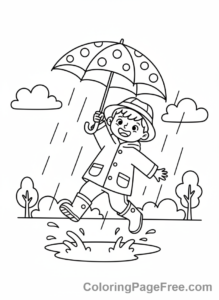 Patterns coloring page - Dotted Umbrella Action