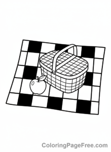Patterns coloring page - Plaid Picnic Blanket