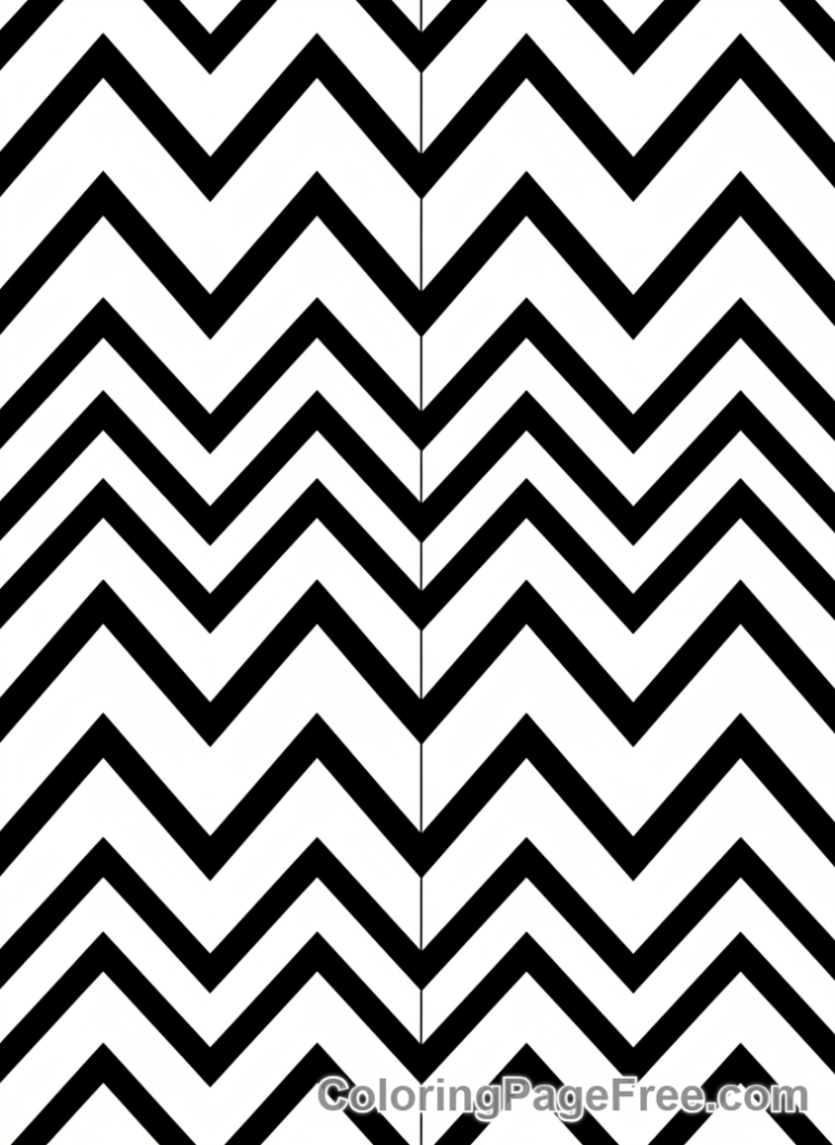 Patterns coloring page - Zigzag Wall Abstract
