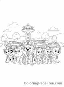 Paw Patrol coloring page - Paw Patrol group line-up