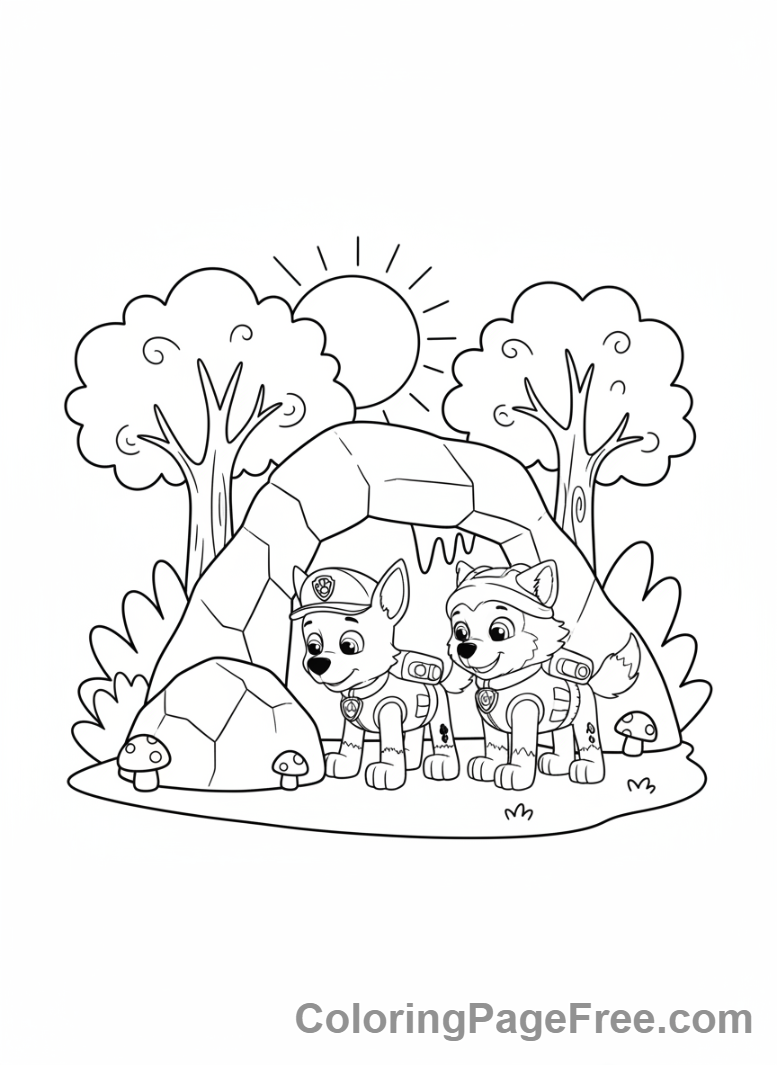 Paw Patrol coloring page - Rocky Everest exploring
