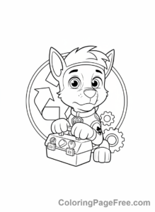Paw Patrol coloring page - Rocky with toolbox