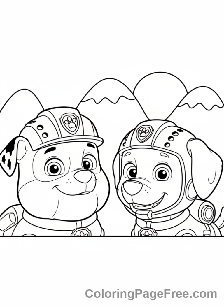 Paw Patrol coloring page - Rubble Zuma determined