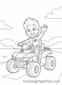 Paw Patrol coloring page - Ryder on ATV