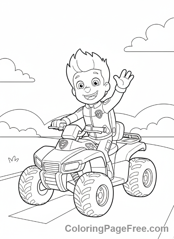 Paw Patrol coloring page - Ryder on ATV