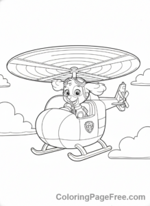 Paw Patrol coloring page - Skye flying helicopter