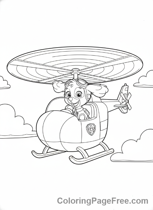 Paw Patrol coloring page - Skye flying helicopter
