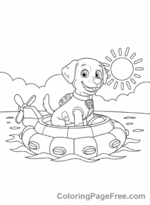 Paw Patrol coloring page - Zuma in hovercraft